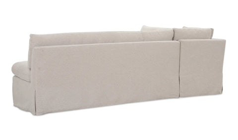 Fable Slipcover Dining Banquette L-Shape Beige 100.5 in.