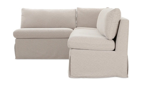 Fable Slipcover Dining Banquette L-Shape Beige 100.5 in.