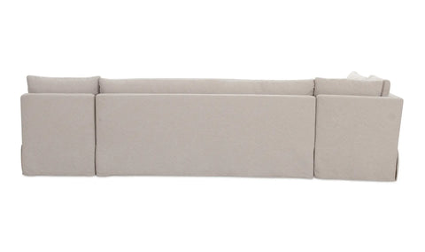 Fable Slipcover Dining Banquette L-Shape Beige 125.5 in.