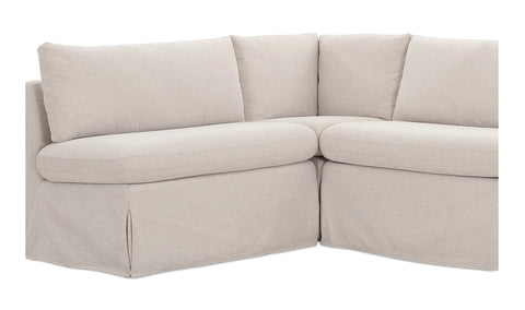 Fable Slipcover Dining Banquette L-Shape Beige 125.5 in.