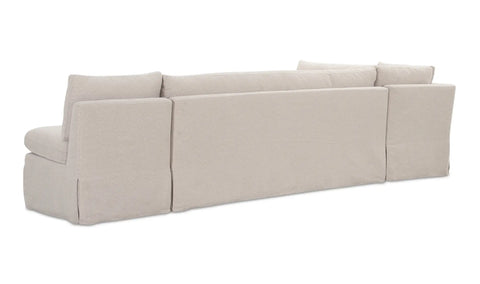 Fable Slipcover Dining Banquette L-Shape Beige 125.5 in.