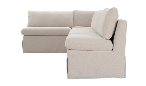 Fable Slipcover Dining Banquette L-Shape Beige 125.5 in.