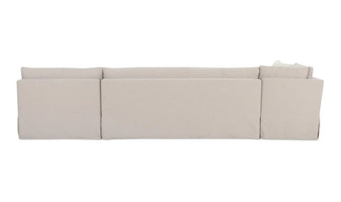 Fable Slipcover Dining Banquette L-Shape Beige 139.5 in.