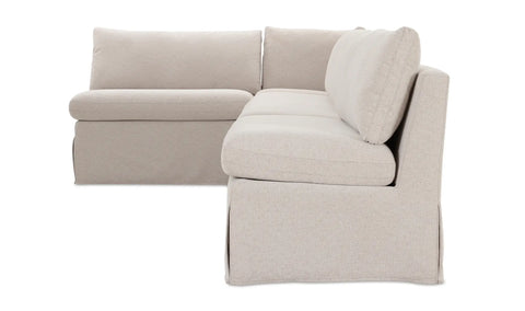 Fable Slipcover Dining Banquette L-Shape Beige 139.5 in.