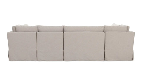 Fable Slipcover Dining Banquette U-Shape Beige 121 in.