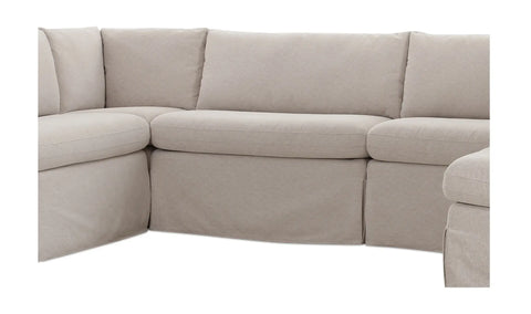 Fable Slipcover Dining Banquette U-Shape Beige 121 in.