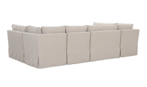 Fable Slipcover Dining Banquette U-Shape Beige 121 in.