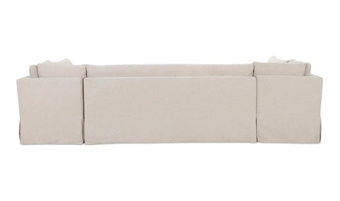 Fable Slipcover Dining Banquette U-Shape Beige 129 in.