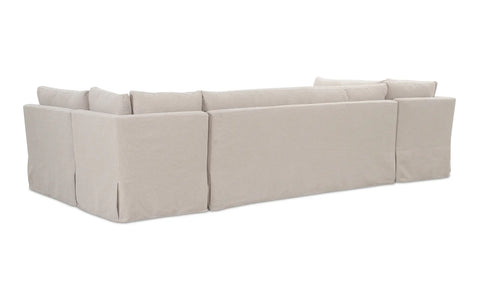 Fable Slipcover Dining Banquette U-Shape Beige 129 in.