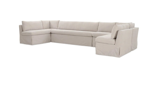 Fable Slipcover Dining Banquette U-Shape Beige 154 in.