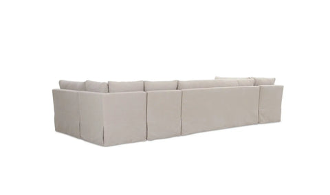 Fable Slipcover Dining Banquette U-Shape Beige 154 in.