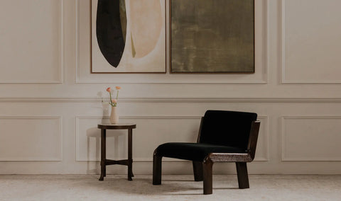 Edie Accent Chair Black Faux Mohair