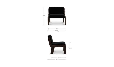 Edie Accent Chair Black Faux Mohair