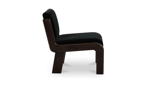 Edie Accent Chair Black Faux Mohair