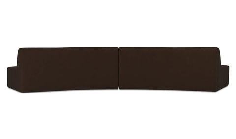 Naomi 2 Piece Convex Modular Sectional Dark Brown
