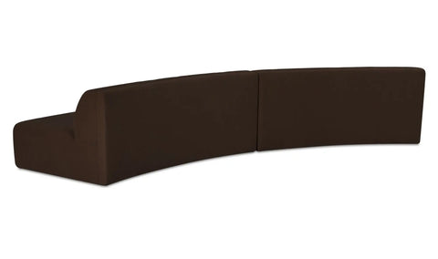 Naomi 2 Piece Convex Modular Sectional Dark Brown