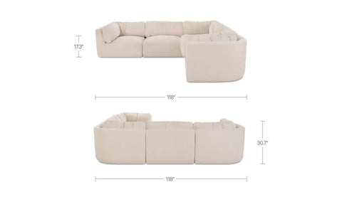 Matina Classic L Modular Sectional Oatmeal