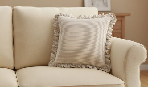 Betty 25 Inch Cushion Beige Stripe