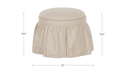 Heidi Storage Ottoman Beige Stripe