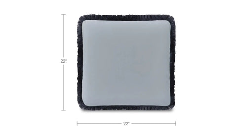 Yasmin Square Cushion Light Blue Faux Mohair
