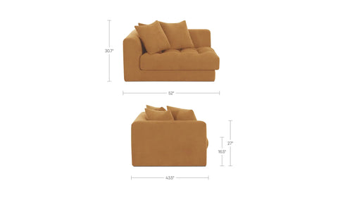 Davie Left Arm Facing Chair Golden Yellow