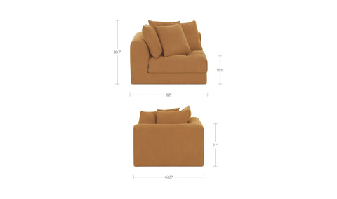 Davie Right Arm Facing Chair Golden Yellow