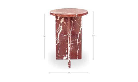 Grace Accent Table Rosso Levante Marble