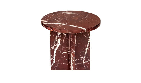 Grace Accent Table Rosso Levante Marble