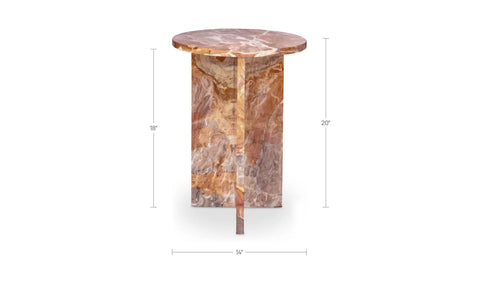 Grace Accent Table Orange Levante Marble