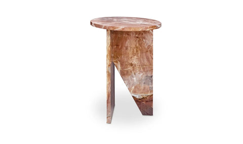 Grace Accent Table Orange Levante Marble