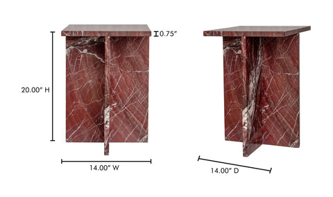 Blair Accent Table Rosso Levanto Marble
