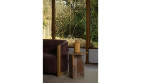 Blair Accent Table Orange Levante Marble