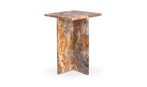 Blair Accent Table Orange Levante Marble