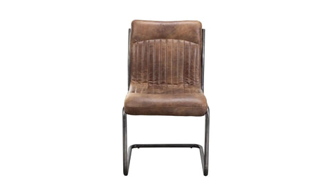 Ansel Dining Chair Grazed Brown Leather - Set Of Two