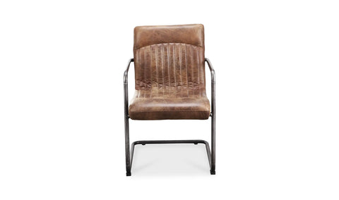 Ansel Arm Chair Grazed Brown Leather - Set Of Two