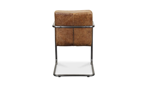 Ansel Arm Chair Grazed Brown Leather - Set Of Two