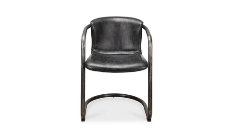 Freeman Dining Chair Onyx Black Leather - Set Of Two