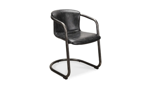 Freeman Dining Chair Onyx Black Leather - Set Of Two