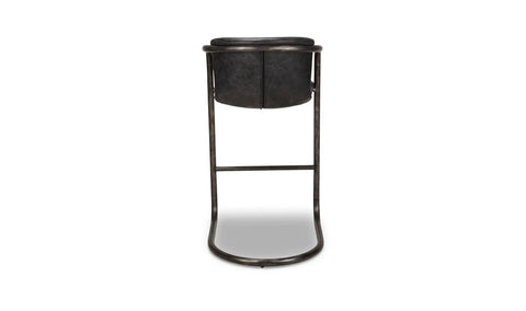 Freeman Barstool Onyx Black Leather - Set Of Two