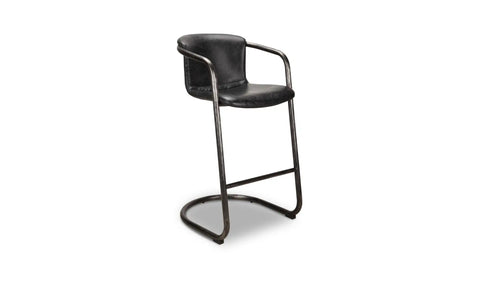 Freeman Barstool Onyx Black Leather - Set Of Two