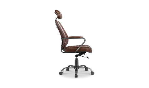Executive Office Chair Dark Brown Leather