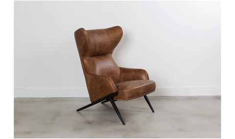 Amos Leather Accent Chair Open Road Brown