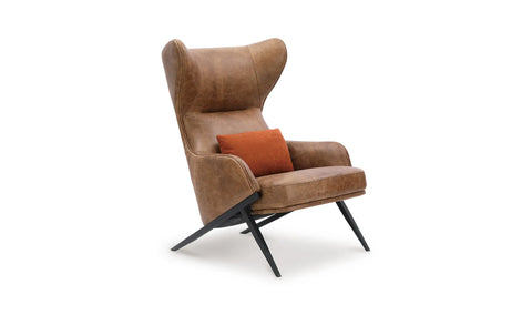 Amos Leather Accent Chair Open Road Brown