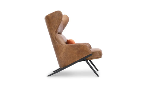 Amos Leather Accent Chair Open Road Brown