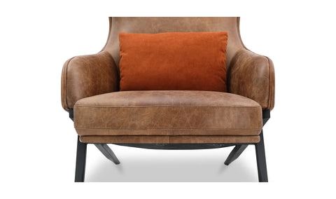 Amos Leather Accent Chair Open Road Brown
