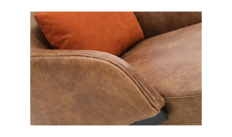 Amos Leather Accent Chair Open Road Brown