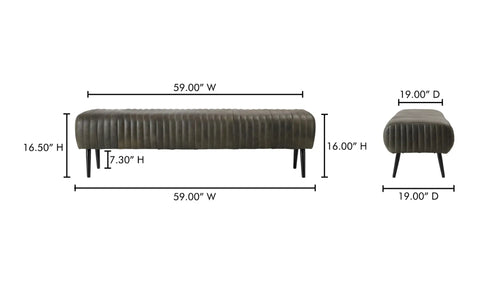 Endora Bench Charred Olive