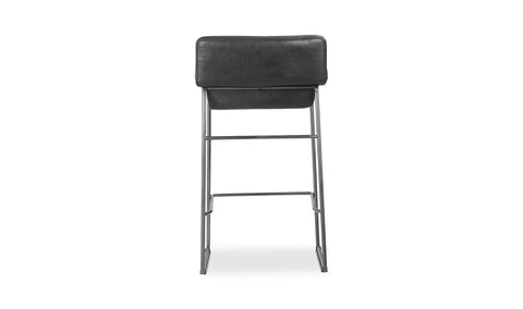 Starlet Counter Stool Onyx Black Leather - Set Of Two
