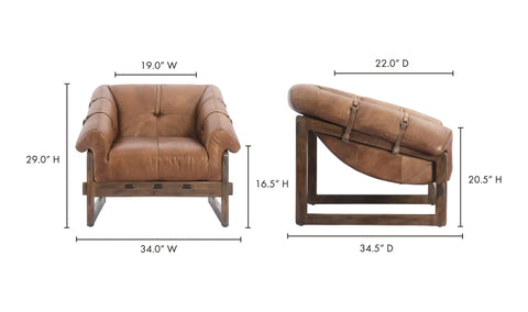 Bellos Accent Chair Open Road Brown