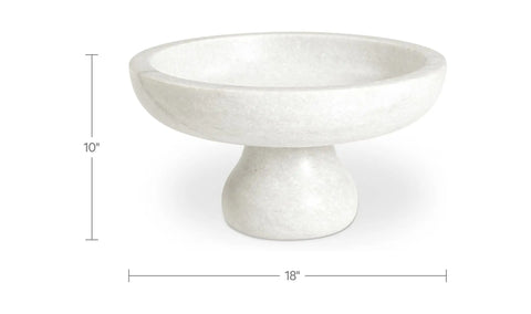 Palermo Pedestal Bowl White Marble